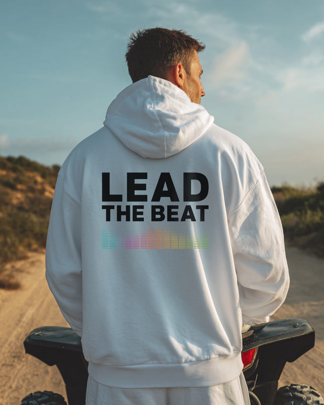 Men ''Lead The Beat'' Hoodie - White