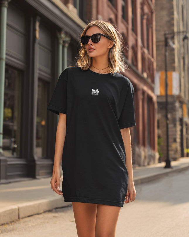 Women Tee Dress Essential - Black