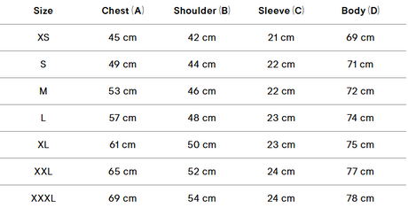 Size chart