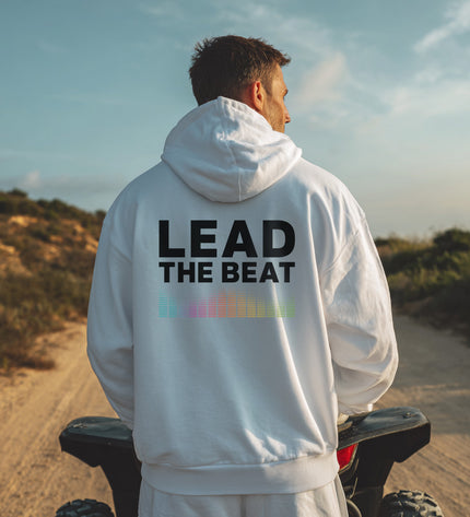 Men ''Lead The Beat'' Hoodie - White